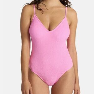 No boundaries Pink Textured One-Piece Swimsuit